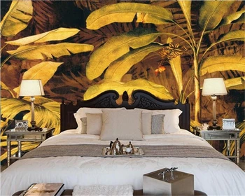 Beibehang 3d tapetai bananų lapų Pietryčių Azijos stiliaus fone trys miegamieji, svetainė, miegamasis, TV foną, sieniniai