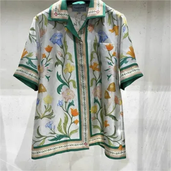 Dropshipping Kasablanka Marškinėliai Aukštos Kokybės Gėlių Spausdinti trumpomis Rankovėmis Megztinis Prarasti Havajų Marškinėliai Vyrams, Moterims