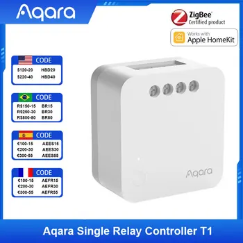 Aqara T1 Vienos Relės Valdymo Jungiklis Wireless Relė Reguliatorius Zigbee Smart home Laikmačiai Homekit Nuotolinio Valdymo pultą Smart Switch