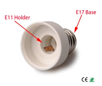 2VNT E17, kad E11 Šviesos Lizdo adapteris, E11, kad E17 LED lempos, Lemputės laikiklį Bazės konverteris, CE, Rohs,leidžia įdiegti E11 lemputės E17 lizdas