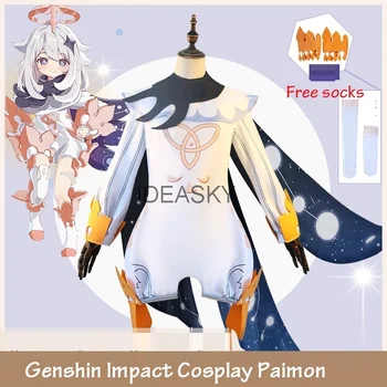 žaidimas Genshin Poveikio Cosplay Paimon Apranga Šalis Suknelė Vienodas Anime Cosplay Kostiumų Mielas Kawaii Halloween Kostiumai Moterims Mergina