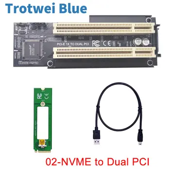 Aukšto Efektyvumo NVME/Mini PCIE/PCI Express X1 Dual PCI Riser Card Adapteris Keitiklis Stalinį KOMPIUTERĮ