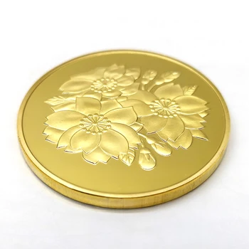 Japonijos Aukso Gėlių Džiunglėse Deivė Auksą, Sidabrą, Monetas, Vyšnių Žiedai Ženklelis Nuostabiai Iškilumo Veidrodinį Proginės Monetos