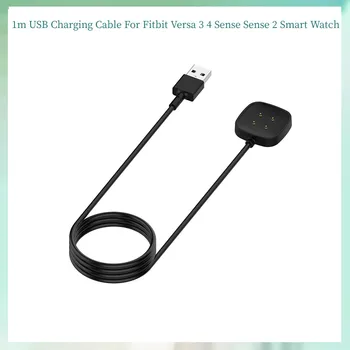 2VNT/DAUG 1m USB Įkrovimo Kabelis Fitbit Versa 3 4 Jausmą, Jausmą, 2 Smart Žiūrėti Pakeitimo Įkrovimo Dokas Nešiojamas USB Įkroviklis