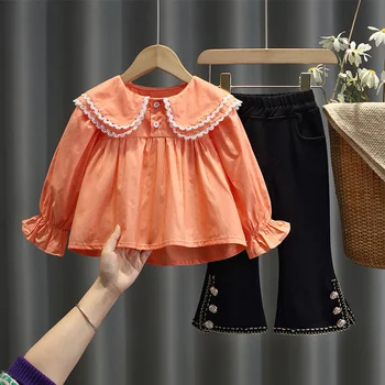 2023 bamblys kūdikių drabužiai tiktų baby girl drabužiai tiktų marškinėliai+kelnės 2-piece vaikų mergaitė pavasario drabužių