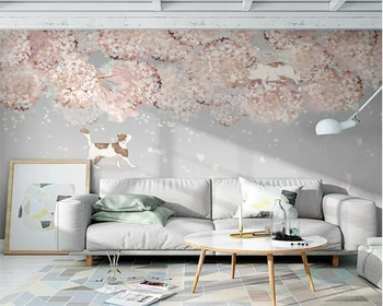 beibehang Pritaikyti šiuolaikinio gyvenimo kambario, TV foną papel de parede 3d tapetai paprasta modernus Nordic stiliaus tapetų