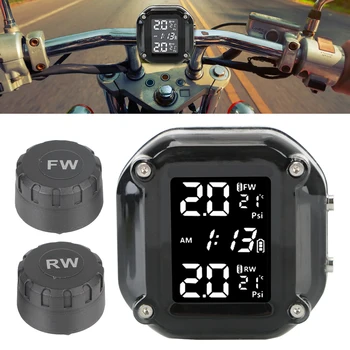 LEEPEE Motociklo PSSS LCD Ekranas, Apsaugos Signalizacijos Sistemos, Variklio Padangų Slėgio Stebėjimo, Signalizacijos Sistema Su 2 Išoriniai Jutikliai