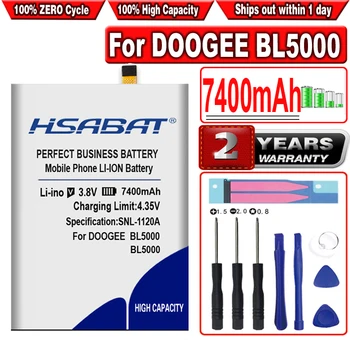 HSABAT 7400mAh BL5000 Baterija Doogee BL5000 Telefono Baterijų Nemokamai įrankiai