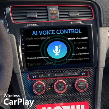 Android 11 AI Balso Automobilio Radijo 8GB+128GB GPS Navigacija Stereo VW Volkswagen Golf 7 2013-2017 Multimedia Vaizdo CarPlay Player