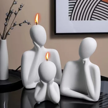 PASIDARYK pats Geometrinis Portretas Abstraktus Žmogaus Kūno Vadovas Muilo Gipso Amatų Apdailos Pelėsių Kvapas, Žvakės Šeimos Žvakė Silikono Formos