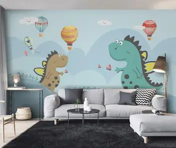 beibehang pasirinktinę Animaciją dinozaurų kūdikių, vaikų kambario tapetai, mergina miegamasis 3D sienų tapetai kambarį sienų lipdukai