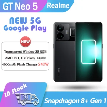 Originalus Atrakinti Realme GT Neo5 5G Smart Snapdragon 8+ 6.74 Cm 140HZ 240W SuperVooc 5000mAh NFC 