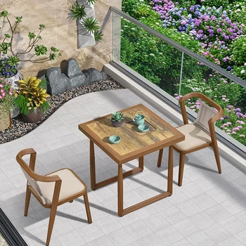 Aukštos kokybės interneto įžymybė balkono staliukas ir kėdė laisvalaikio kūrybos villa kėdė, žurnalinis staliukas derinys