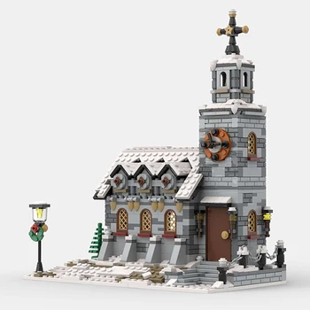 SS Kalėdų Žiemos Kaimas Cafeby Pastato Atostogų Kotedžas Gatvėse Bažnyčios Statyba Blokai Modelis Vaikai Draugas Žaislai