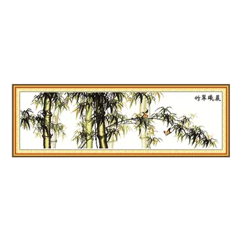 Aušros bambuko kryželiu rinkinys 18ct 14ct 11ct skaičius atspausdinta drobė siūlės siuvinėjimo 