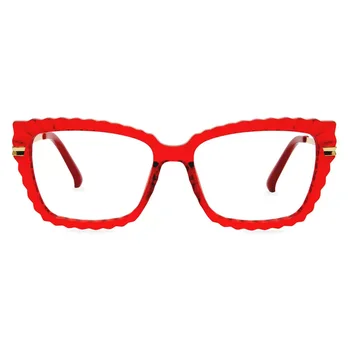 Stačiakampis TR visą ratlankio akinių rėmeliai Leoptique P2074 Raudona