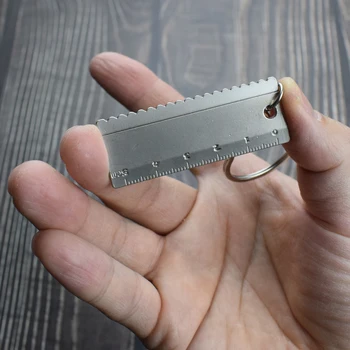 Nešiojamų Mini Metalo Valdovas 5cm Masto Raktų Pakabukas Keychain Matavimo Įrankiai, Kanceliarinės prekės EDC Mažų Dalykėlių Biuro Aksesuaras