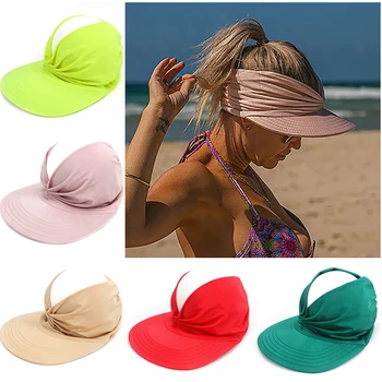 Naujas Moterims Saulės Skydelis Skrybėlę Anti-UV Elastingos Tuščiavidurės Top Hat Lauko Kelionių Vasaros Paplūdimio Apsauga nuo Saulės Tuščias Beisbolo Kepurės moterims