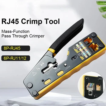 RJ45 Crimp Tool Pro Crimper už Cat6 Cat5 Cat5e 8P8C Jungtis su Pakeitimo Ašmenys Ethernet Kabelis, Valikliai
