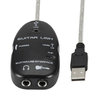 Elektrinė Gitara Kabelis Audio USB Sąsaja Sąsaja Adapteriu KOMPIUTERIO Muzikos Įrašymo Reikmenys Gitara Žaidėjų