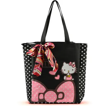 Sanrio Hello Kitty Pečių Maišą Oksfordo Audinio rankinės Melodija Lankas Pirkinių Krepšys Merginos Tote Bag