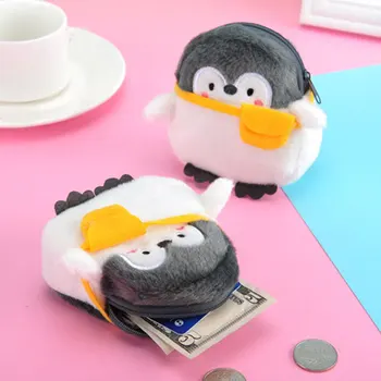 Mielas Mažai Pingvinas Monetos Rankinėje Minkštas Mini Animacinių Filmų Monetų Piniginė Puikus Duomenų Eilutė Maišelį Paprastumo Patvarus Pliušinis Monetos Rankinėje Priedai