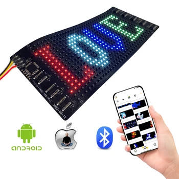 RGB Lanksčias LED Ekranas, Bluetooth, Programuojamas Minkštas Pasirašyti Juostelės Žibintai, 