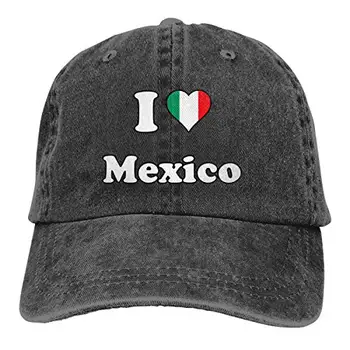Moterų, Vyrų, Reguliuojamas Beisbolo Kepuraitę, Aš Myliu Meksika Medvilnės Džinsinio Audinio Snapback Sunkvežimio Vairuotojas Hat