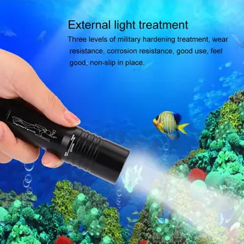 Kišeninis Zoomable LED Žibintuvėlį po vandeniu linterna led 1200LM LED Nardymo Žibintuvėlis atsparus Vandeniui 18650 Baterija