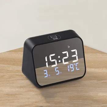 Įkraukite Skaitmeninis Laikrodis-Žadintuvas Garsiai Signalizacijos Teperature Data Dual Signalizacijos Valdymo Balsu Darbalaukio Stalo Laikrodis 12/24H Atidėti LED Laikrodis