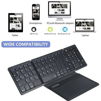 Jomaa Visu Dydžiu Bluetooth Klaviatūrą su Touchpad Lankstymo Klaviatūra už Telefoną, Tabletės Belaidžio Įkrovimo Klaviatūros Numberic