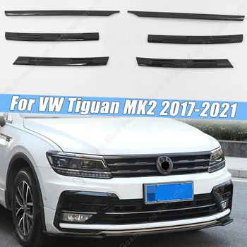 VW Tiguan MK2 2017-2021 Gloss Black Automobilio Bamperio Tinklinio Centras, Grotelės, Grotelės Liejimo Juostelėmis Kūno Rinkiniai Paieška Priedai