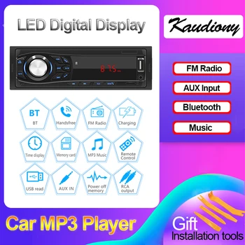Kaudiony Automobilio Radijo 1Din MP3 Grotuvas, Audio Auto Multimedia Stereo, USB, 