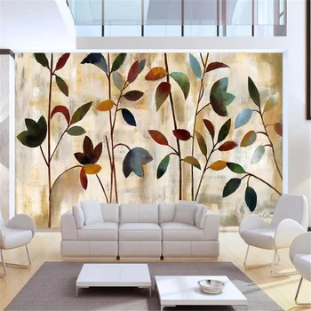 Individualizuotos fono paveikslėlį 3D фотообои retro aliejaus tapybai lapų fone sienos kambarį vyras apdailos freskos papel de parede обои