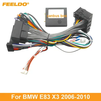 FEELDO Automobilį 16Pin Galios elektros Instaliacijos Kabelis Adapteris Su Canbus BMW X3/E83(06-10) Įdiegti Antrinėje rinkoje 