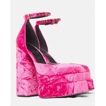Prabanga Sandalai Suede Chaussure Femme Siurbliai, Sandalias De Mujer Dizaineris Moterų Batai Platformos Stori Kulnai Traf Sapatos Femininos