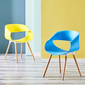 Modernus Minimalistinis Plastiko Valgomojo Kėdės Namų Baldai Kūrybinis Dizainas Šiaurės Laisvalaikio Atlošas Kėdės Viešbutis Laukia Foteliai Ins
