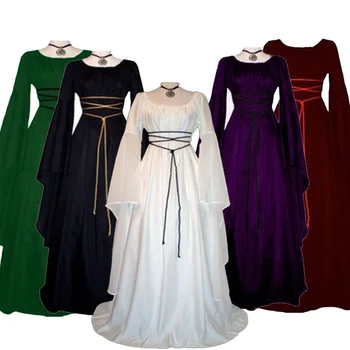 Naujas Moterų Mados Vintage Stilius, Viduramžių Moterų Suknelė Gotikos Suknelė Grindų Ilgis Moterų Cosplay Retro Suknelė Ilga Suknelė Suknelė