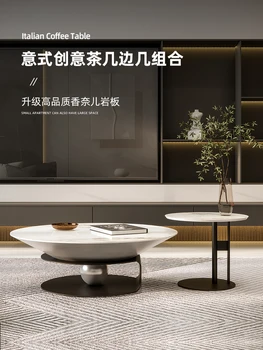 Italijos apvalus kavos staliukas derinys nerūdijančio plieno kambarį šviesos ekstravagancija modernus minimalistinio dizaineris stilius