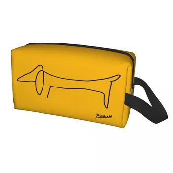 Pablo Picasso Laukinių Wiener Dog Takso Kelionės Kosmetikos Krepšys Moterims, tualetinių reikmenų Makiažas Organizatorius Lady Grožio Saugojimo Dopp Rinkinys