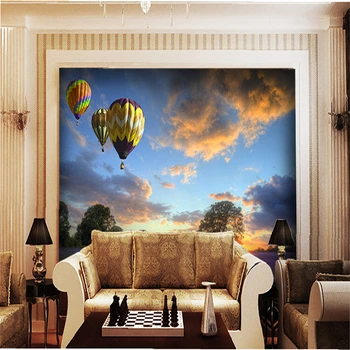beibehang 3d foto tapetai, Šiuolaikinių gamtinių violetinės levandos, originalas karšto oro baliono skrydžio viešbučio salėje freskos sienos popieriaus