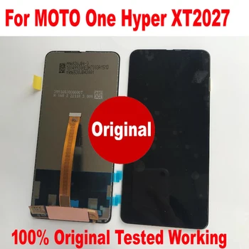 100% Originalus Išbandyti Pantalla Stiklo Jutiklis Motorola Moto Vieną Hyper XT2027 LCD Ekranas Touch Panel Ekrano skaitmeninis keitiklis Asamblėja