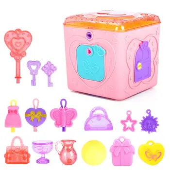 Pagrindiniai Papuošalų Lobis Langelyje Plastiko Papuošalai Blindbox 6-in-1 Su Lock Unlock Įspūdį Žaislas Princesė Mergina Papuošalų Dėžutė