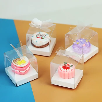 2vnt Lėlių Mini Tuščias Aišku, Cake Box Lėlių Modeliavimas Desertas Pakuotės Dėžutė 