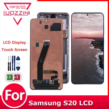 Super Oled LCD Samsung Galaxy S20 ekrano G980 G980F Ekranas Touch Su Frame skaitmeninis keitiklis Asamblėjos Pakeitimo 100% Testuotas