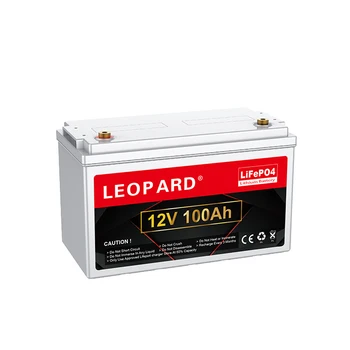 Leopard ev 12 v 100ah saulės baterijos, akumuliatoriai lifepo4 12v 100ah ličio jonų baterija kaina