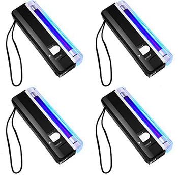4 Vnt. Kišeninių Juodas UV Šviesos Fakelas, Nešiojamos Lempos, LED UV lempa su baterijomis, Bill Šviesos Jutiklis