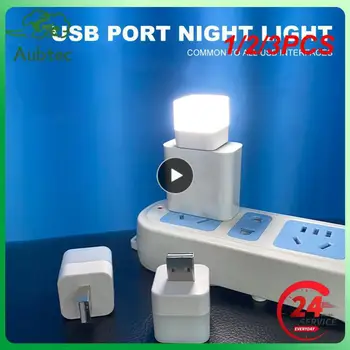 1/2/3PCS Plug Lempos Mini LED Nakties Šviesos Galia Banko Įkrovimo Knygos Žibintai Maži, Apvalūs Skaityti Akių Apsauga Lempos Stovykla Įranga
