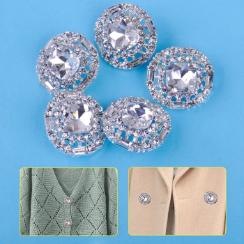 Mados 5 x 23 mm Diamante Sidabro kalnų krištolas Kristalų Apvalaus Strypo Mygtukai, Siuvimo Amato Embellishment