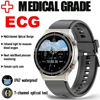 NAUJAS Medicinos lygio Sveikatos Stebėsenos PPG + EKG Vyrai Moterys Smart Watch Vyrų Širdies ritmas, Kraujo Deguonies Stebėti Fitneso Sporto Smartwatch